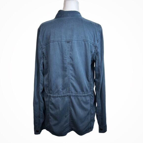 Hinge Utility Jacket Womens Size M Navy Wash Slate Blue Military Lightweight - Picture 3 of 10